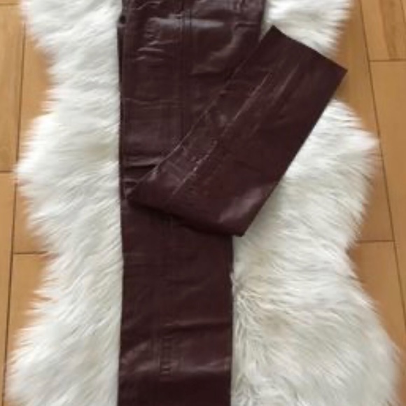 Jonathan Christopher 🇨🇦 Genuine Leather Pants in Copper-Maroon 
Size:6 - Picture 3 of 9